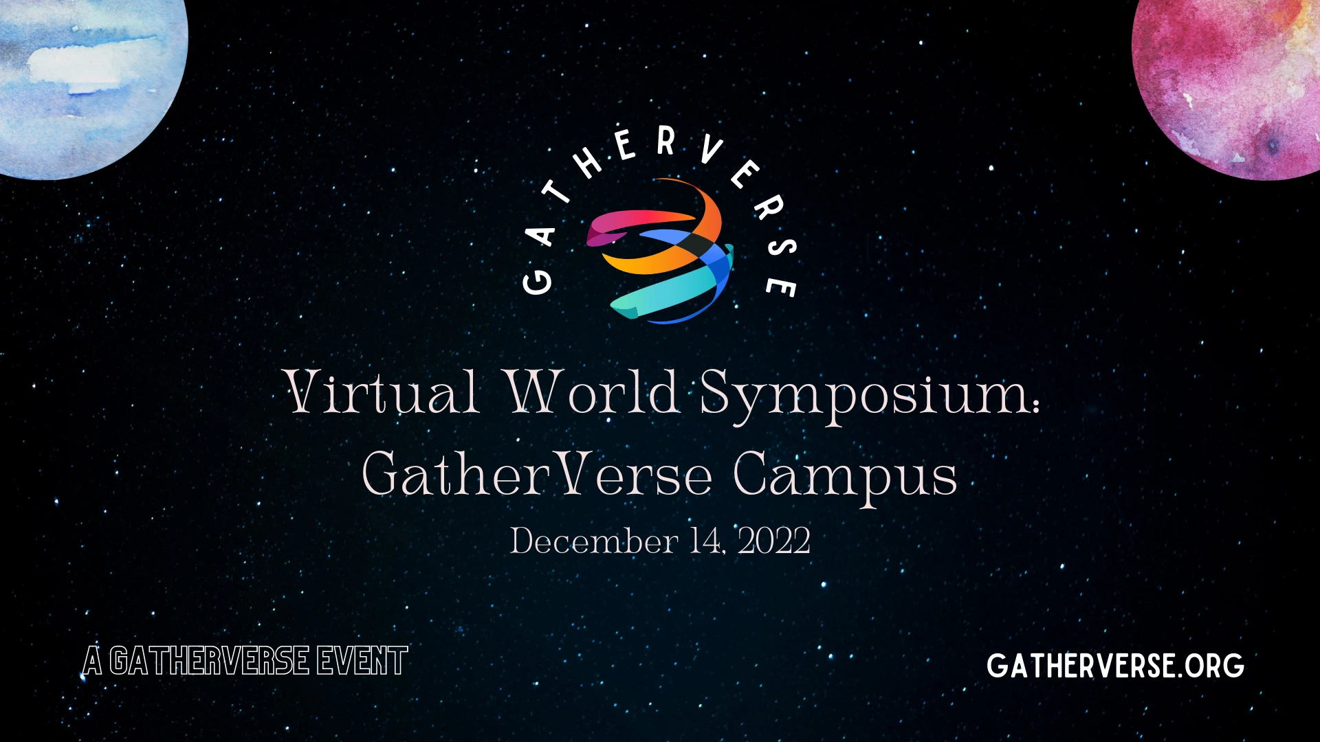 Virtual World Symposium – GatherVerse Campus – Banner