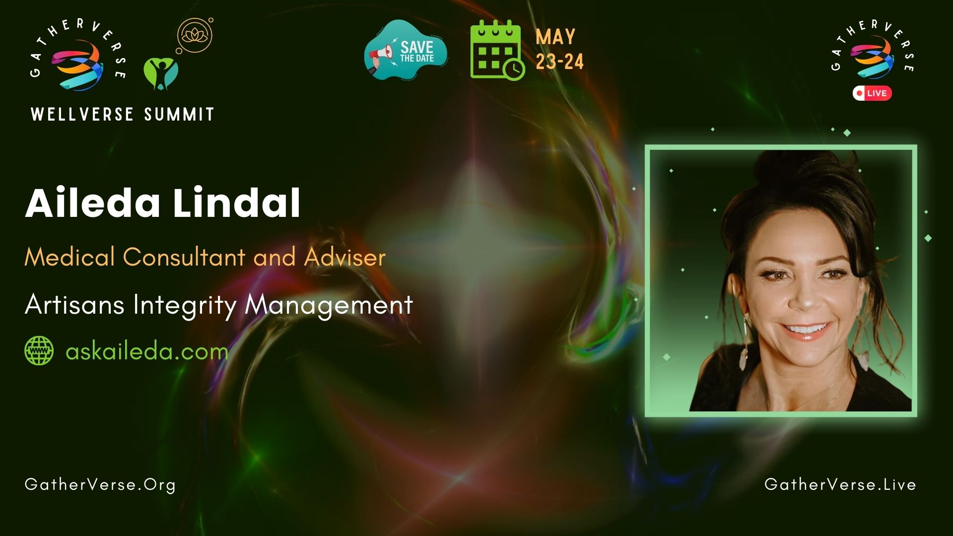 Aileda Lindal - GatherVerse WellVerse Summit - Speaker Card