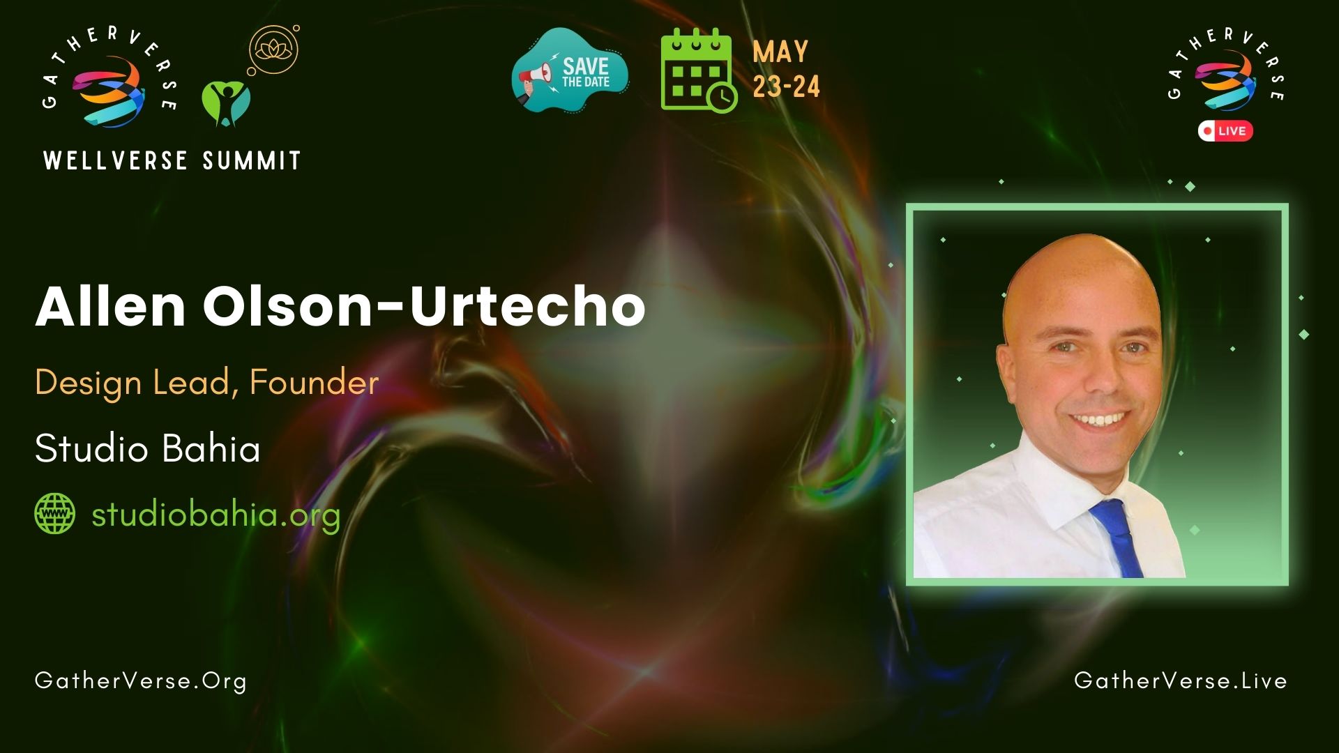 Allen Olson-Urtecho - GatherVerse WellVerse Summit - Speaker Card