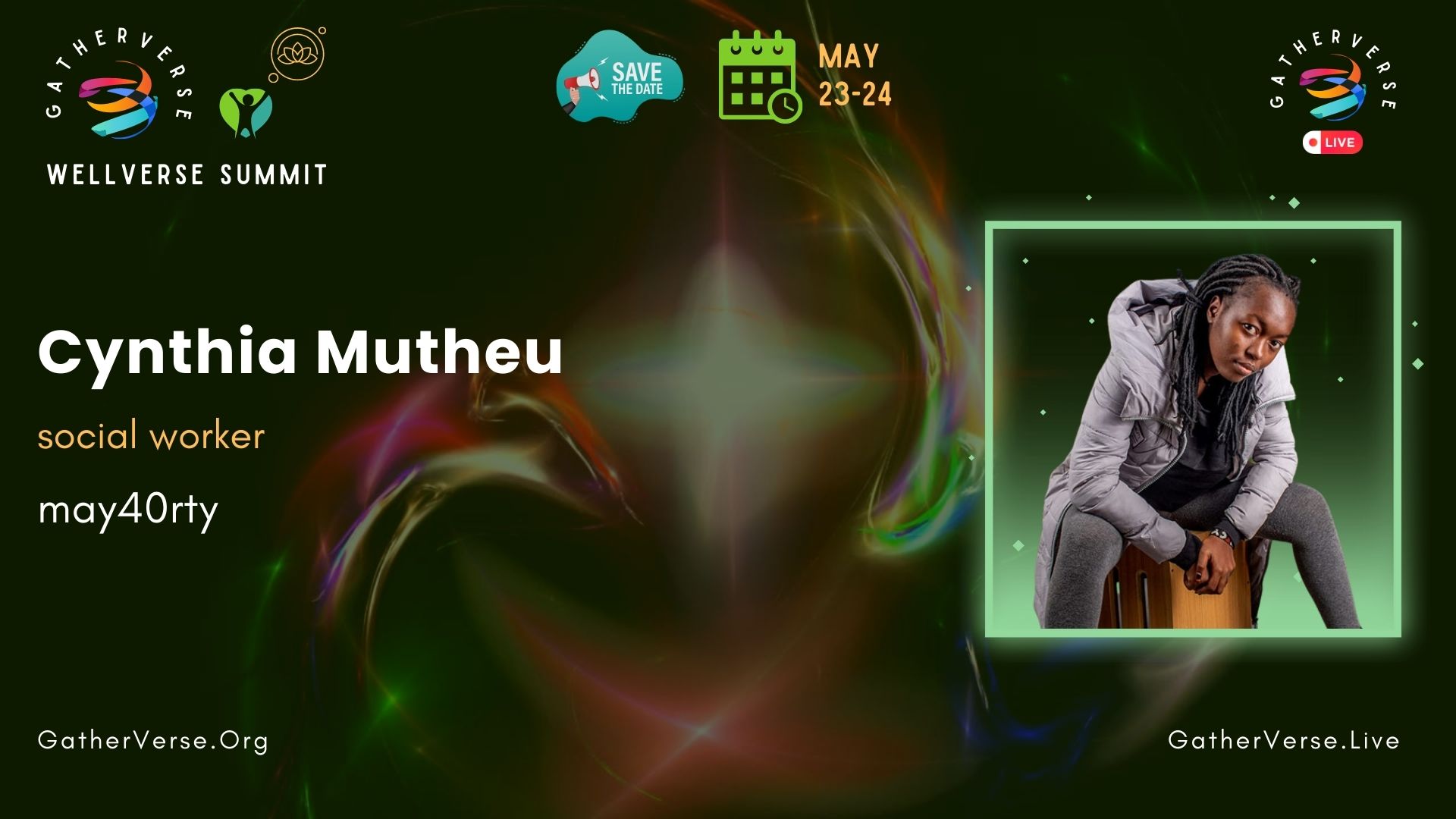 Cynthia Mutheu - GatherVerse WellVerse Summit - Speaker Card