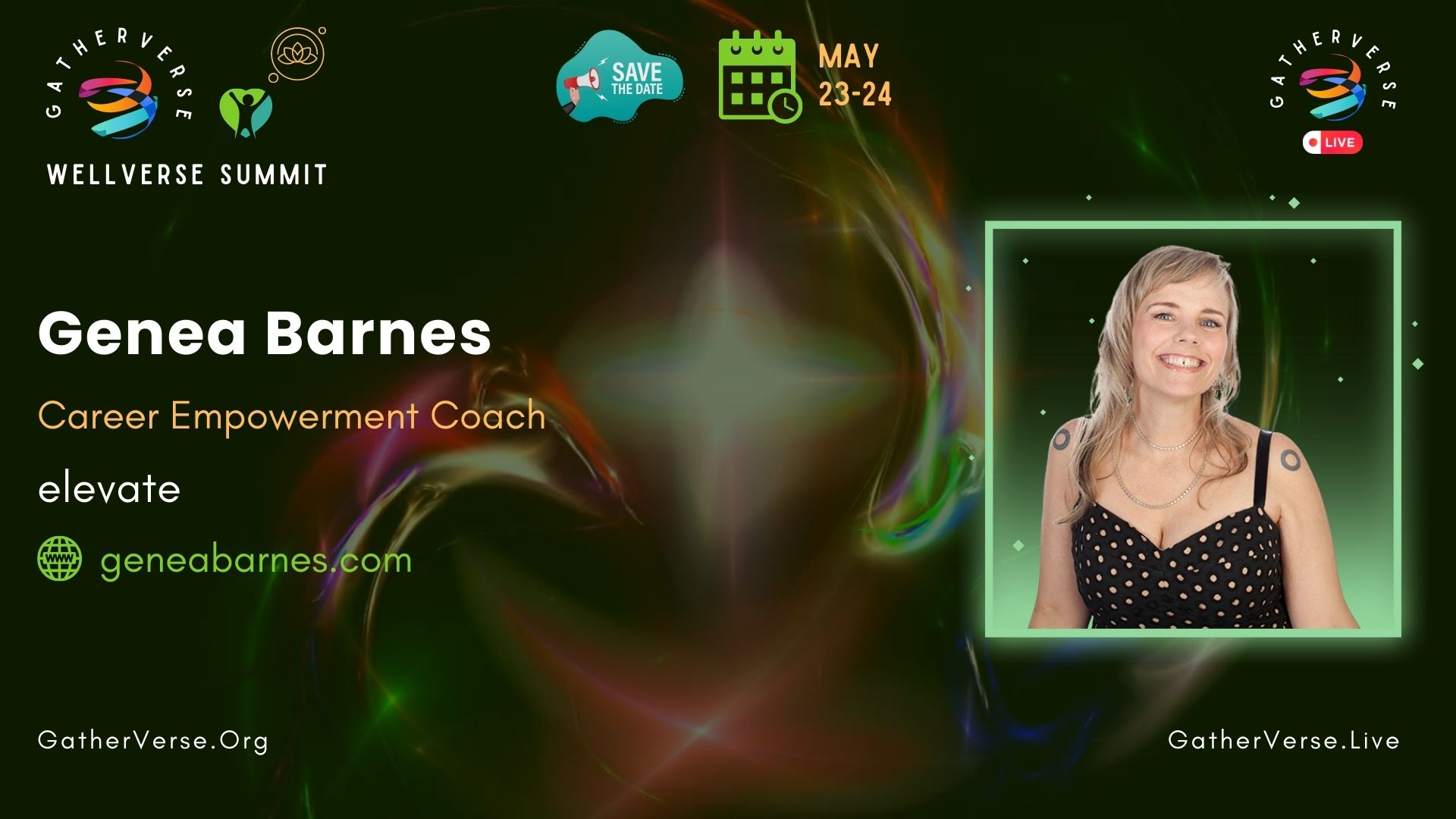 Genea Barnes - GatherVerse WellVerse Summit - Speaker Card