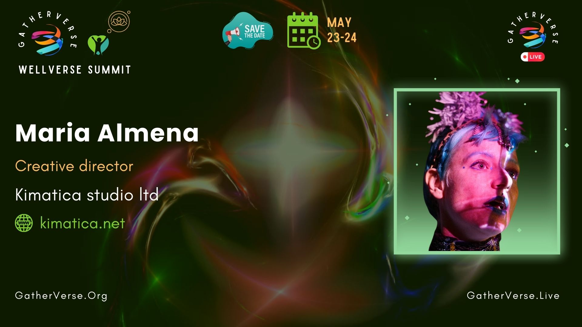 Maria Almena - GatherVerse WellVerse Summit - Speaker Card