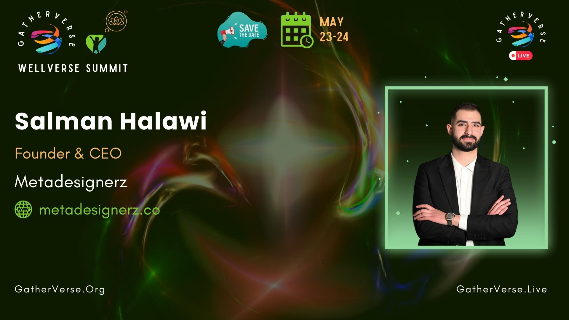 Salman Halawi - GatherVerse WellVerse Summit - Speaker Card