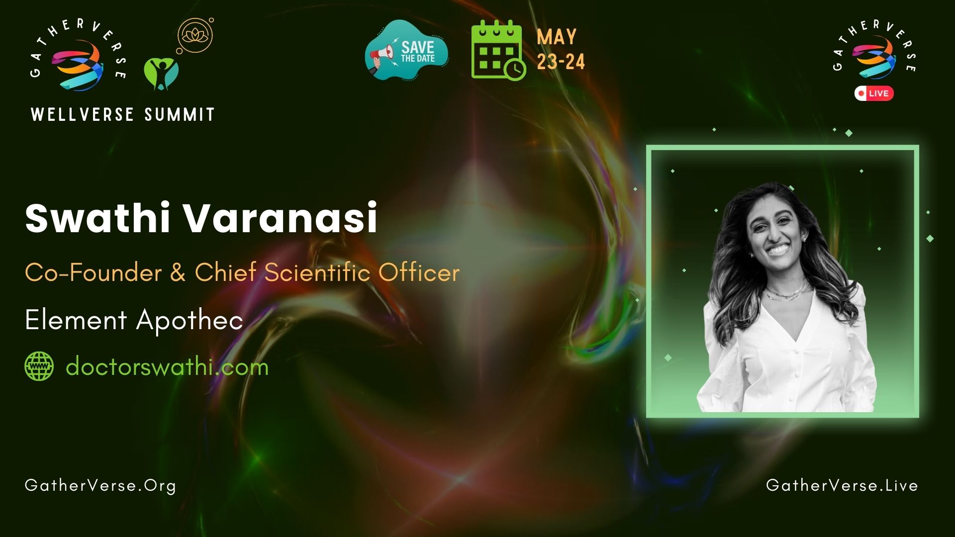 Swathi Varanasi - GatherVerse WellVerse Summit - Speaker Card