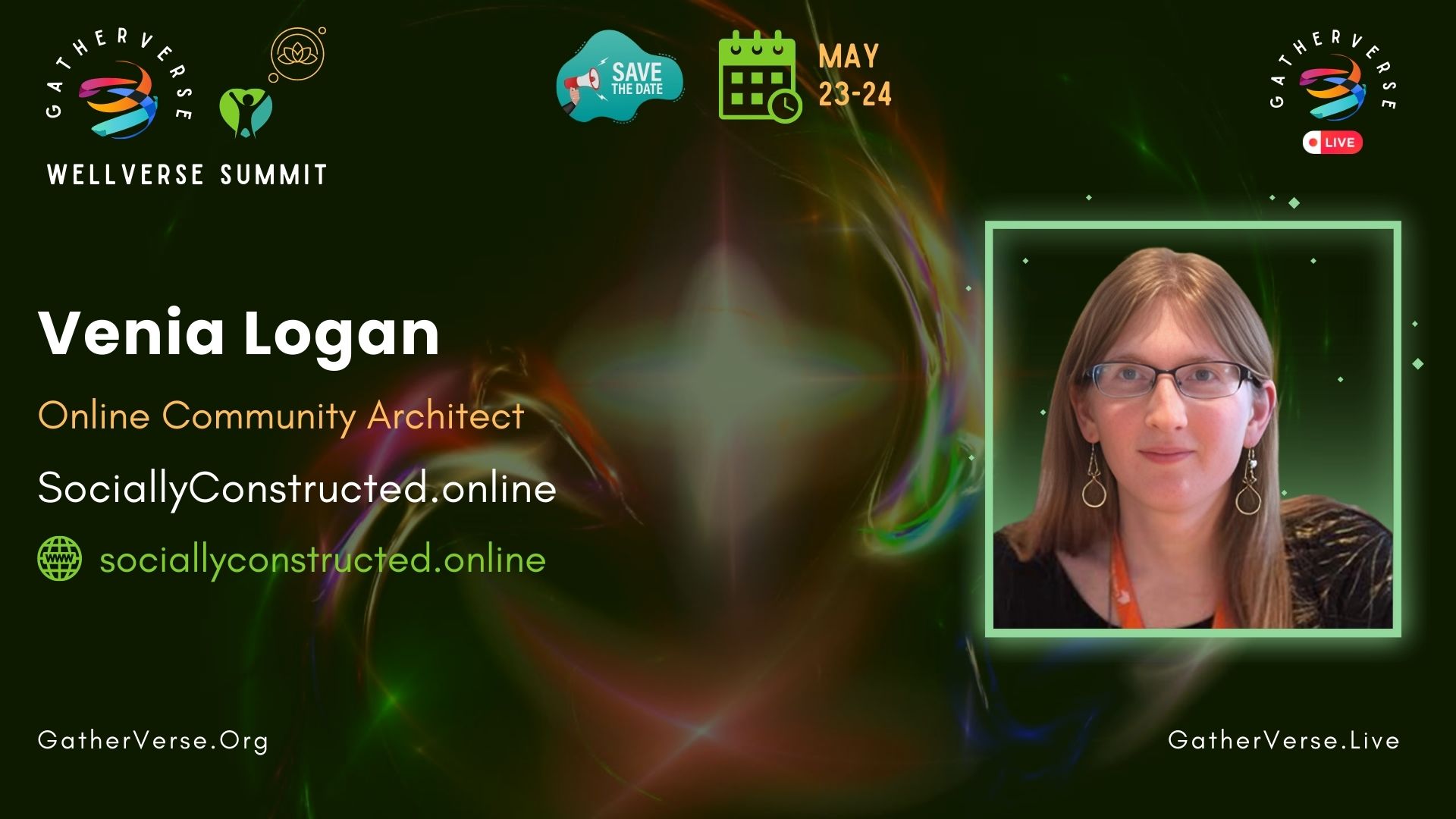 Venia Logan - GatherVerse WellVerse Summit - Speaker Card