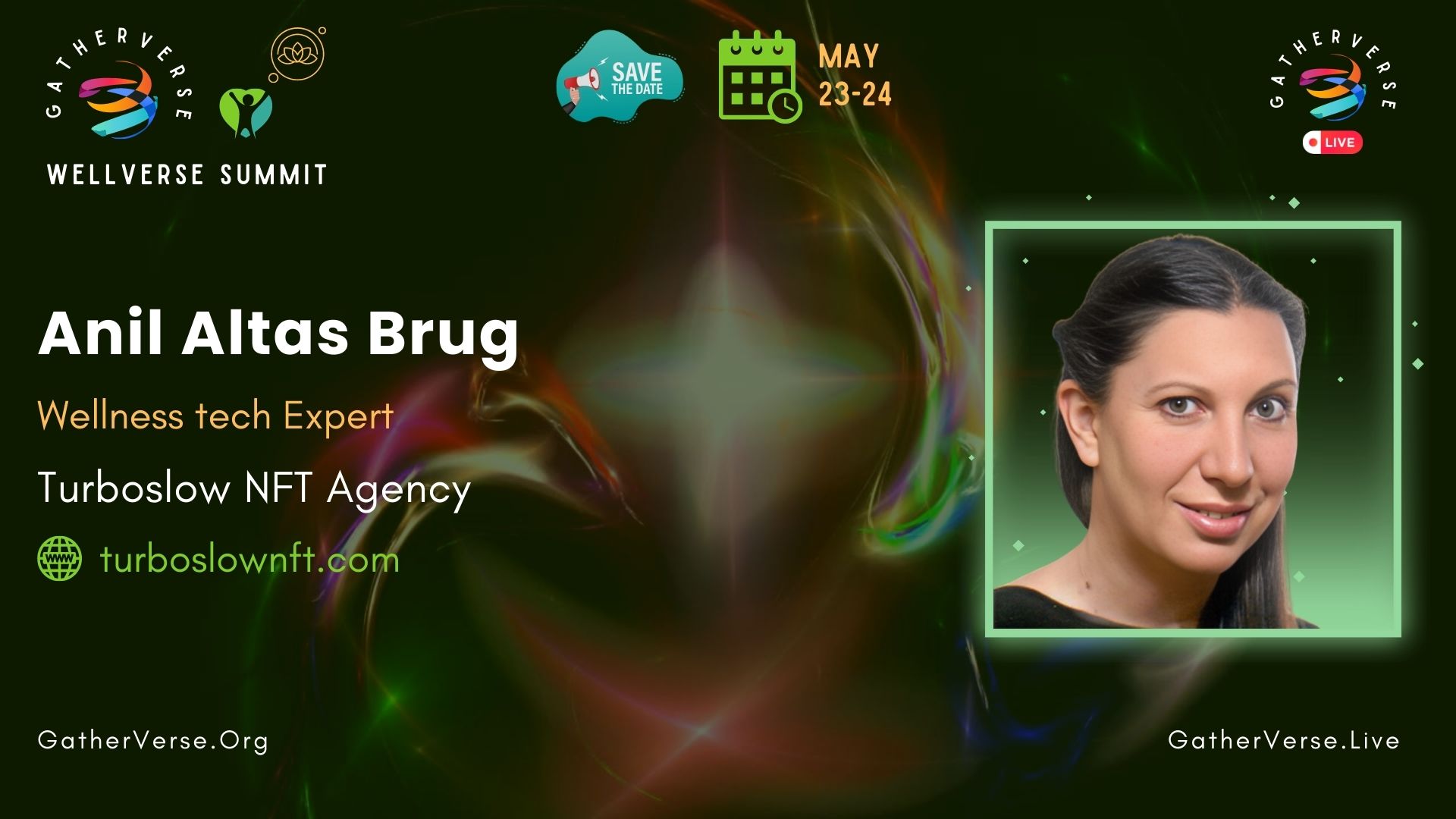 Anil Altas Brug - GatherVerse WellVerse Summit - Speaker Card