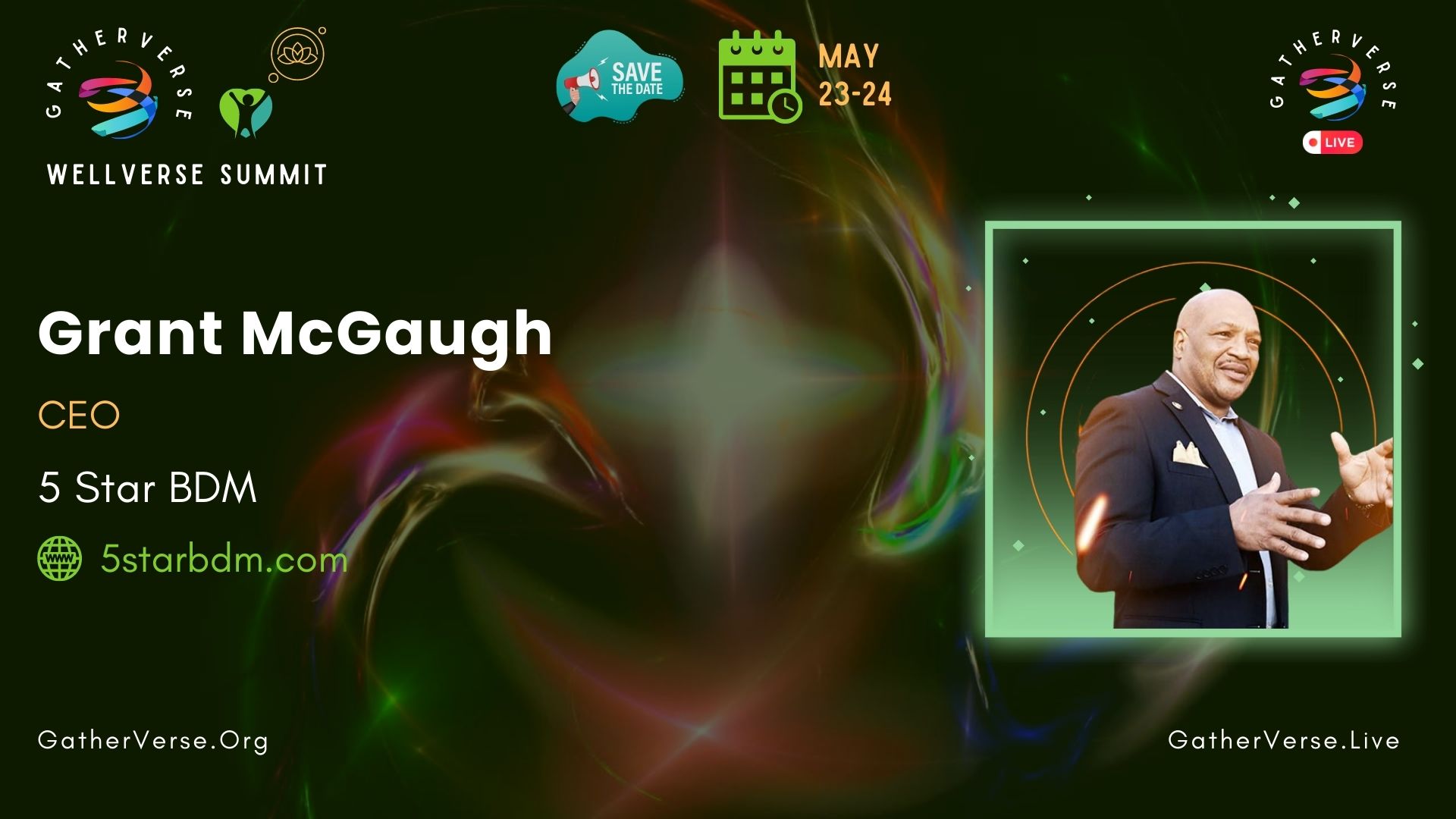 Grant McGaugh - GatherVerse WellVerse Summit - Speaker Card