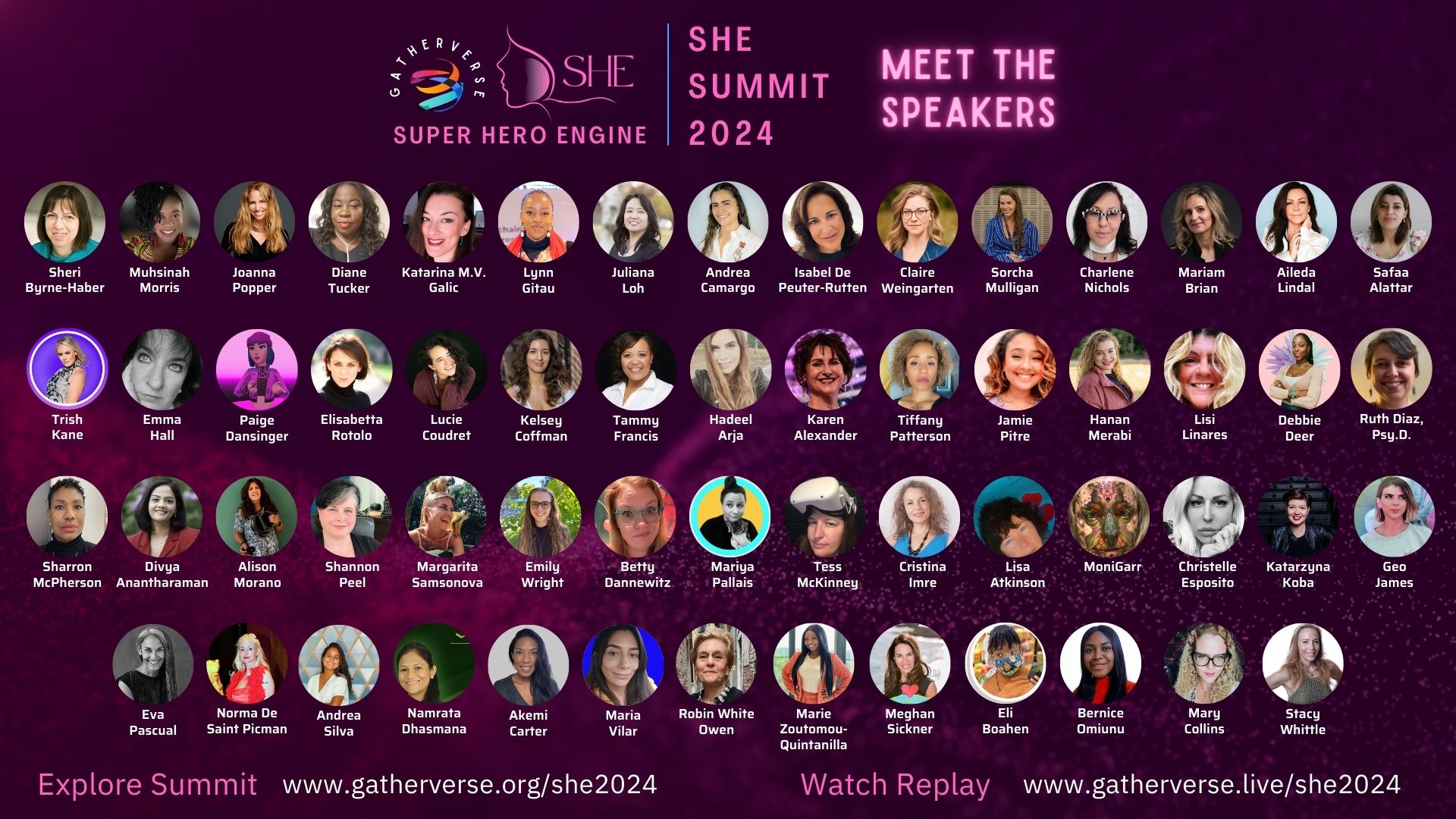 GatherVerse SHE Summit 2024 - Replay and Speakers