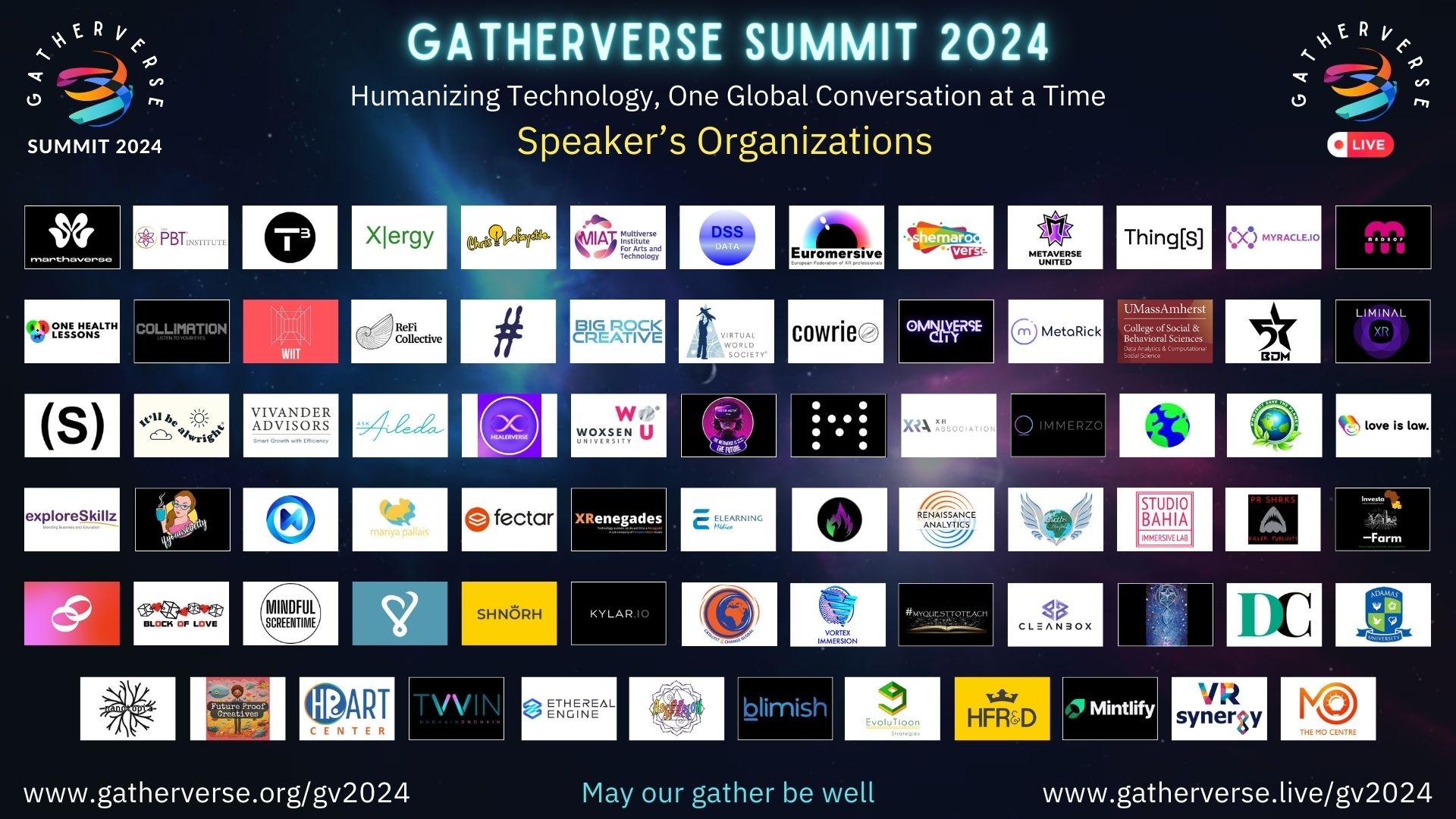 GatherVerse Summit 2024 – Speaker’s Organizations GatherVerse Summit 2024 - Speaker's Organizations